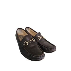 FootJoy Men’s Dark Brown Leather Horse Bit Slip On Loafers Size 9 D